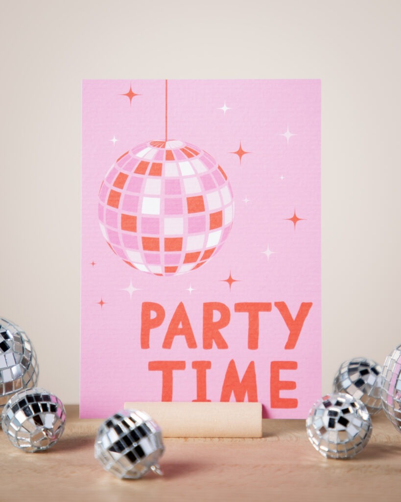 Verjaardagskaart 'party time'