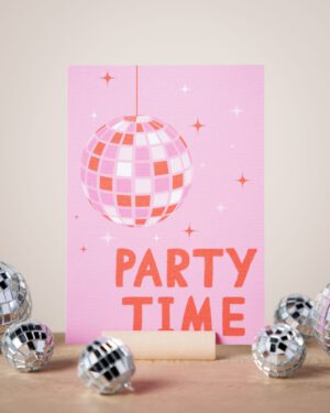 Verjaardagskaart 'party time'