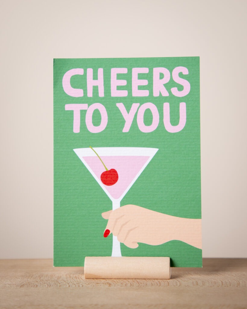 Verjaardagskaart 'cheers to you'